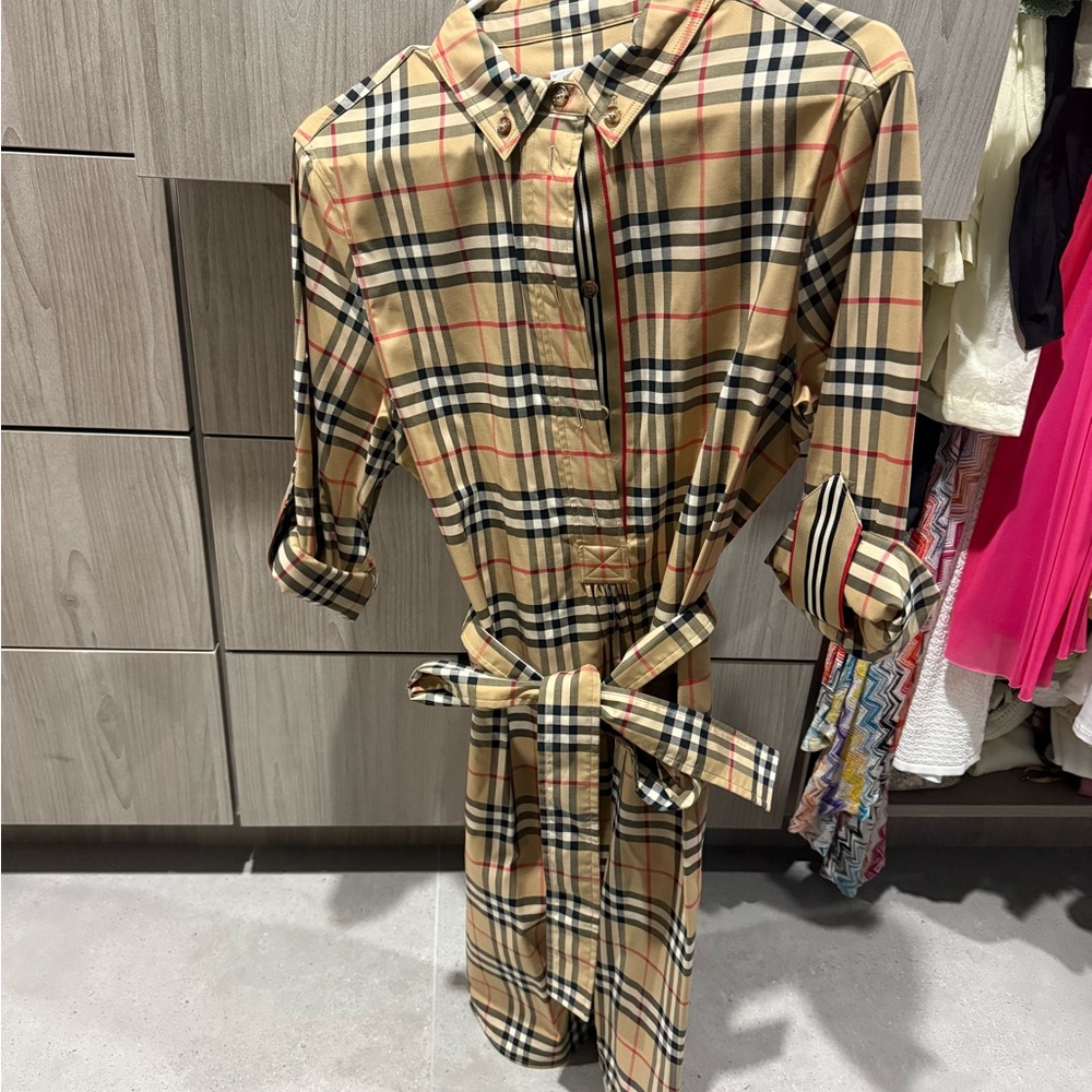Plaid Belted Shirt Dress